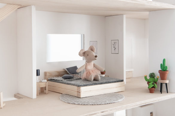 Bett Puppenhaus Holz Bastelset